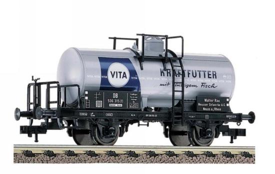 Tank car 'VITA KRAFTFUTTER' with brake platform<br /><a href='images/pictures/Fleischmann/5427.jpg' target='_blank'>Full size image</a>